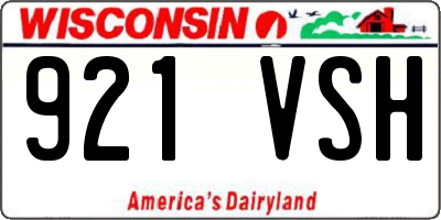 WI license plate 921VSH