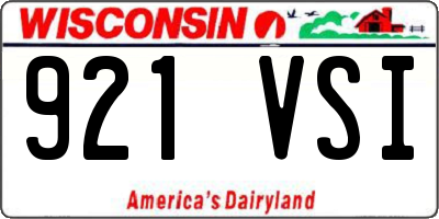 WI license plate 921VSI