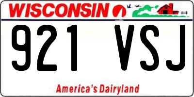 WI license plate 921VSJ