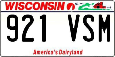WI license plate 921VSM