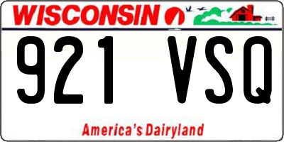 WI license plate 921VSQ