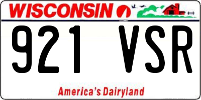 WI license plate 921VSR