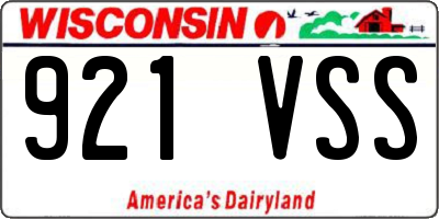 WI license plate 921VSS
