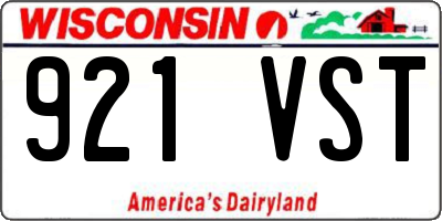 WI license plate 921VST