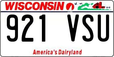 WI license plate 921VSU