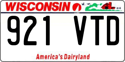 WI license plate 921VTD