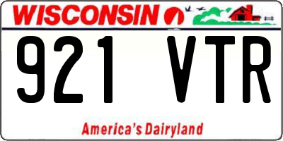 WI license plate 921VTR