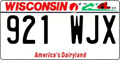 WI license plate 921WJX
