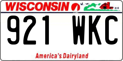 WI license plate 921WKC