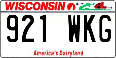 WI license plate 921WKG