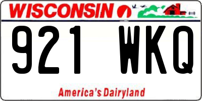 WI license plate 921WKQ
