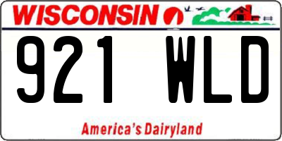 WI license plate 921WLD