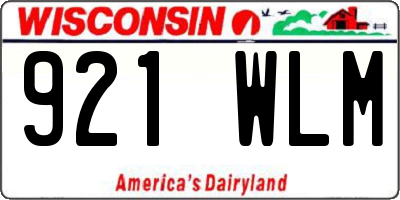 WI license plate 921WLM