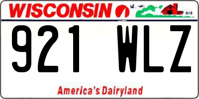 WI license plate 921WLZ