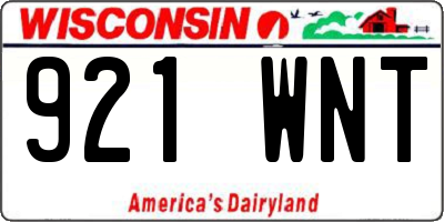 WI license plate 921WNT