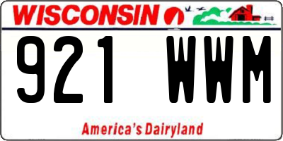 WI license plate 921WWM