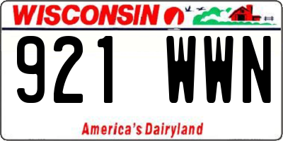 WI license plate 921WWN