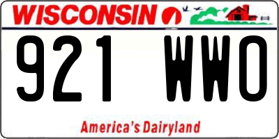 WI license plate 921WWO