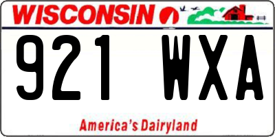 WI license plate 921WXA