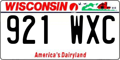 WI license plate 921WXC