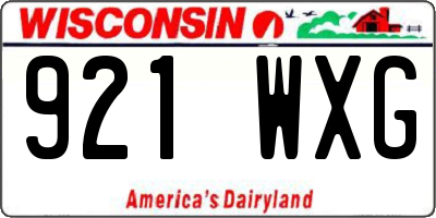 WI license plate 921WXG