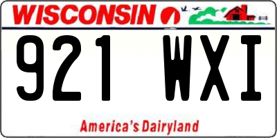 WI license plate 921WXI