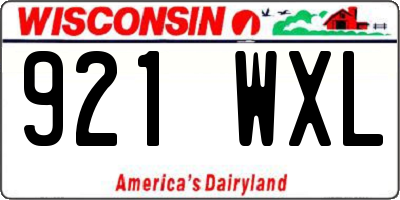 WI license plate 921WXL