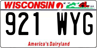 WI license plate 921WYG