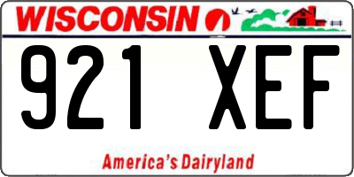 WI license plate 921XEF