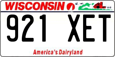 WI license plate 921XET