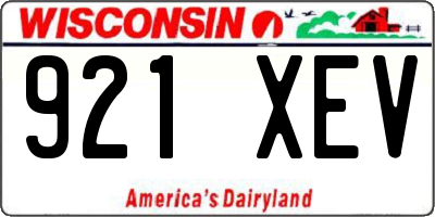 WI license plate 921XEV