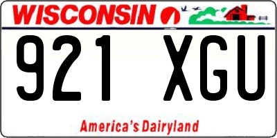 WI license plate 921XGU
