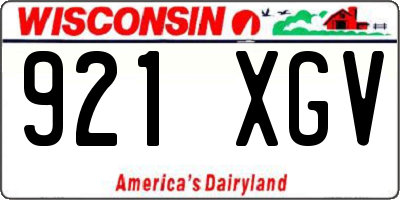 WI license plate 921XGV