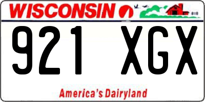 WI license plate 921XGX