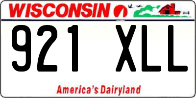 WI license plate 921XLL