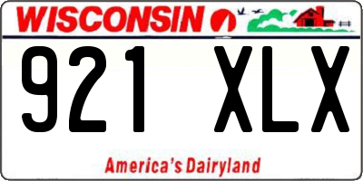 WI license plate 921XLX