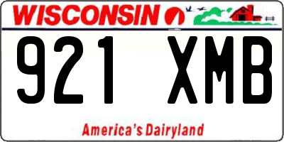 WI license plate 921XMB
