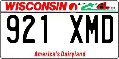 WI license plate 921XMD