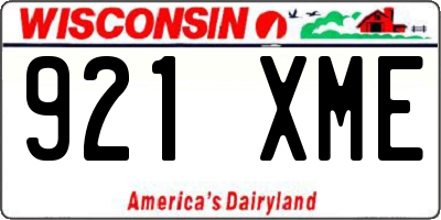 WI license plate 921XME