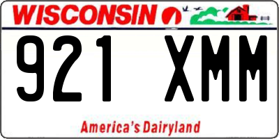 WI license plate 921XMM