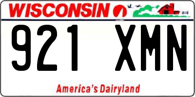 WI license plate 921XMN