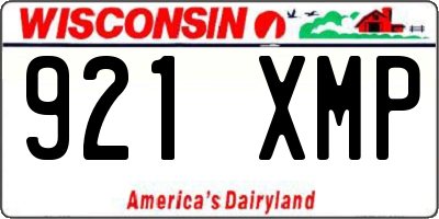 WI license plate 921XMP