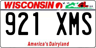 WI license plate 921XMS
