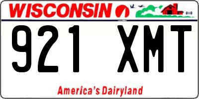 WI license plate 921XMT