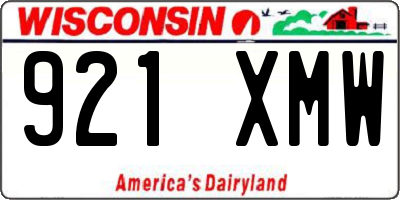 WI license plate 921XMW