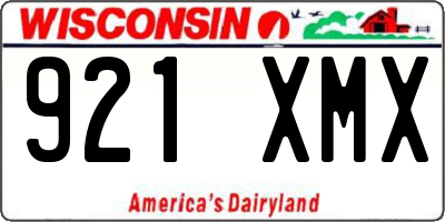 WI license plate 921XMX