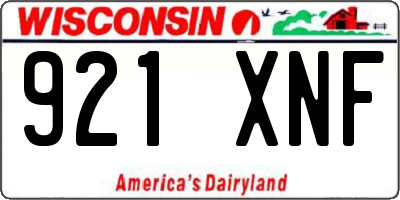WI license plate 921XNF