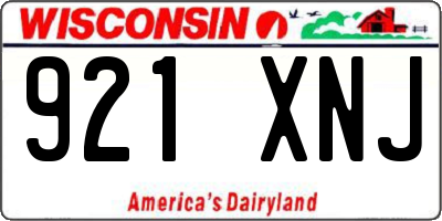 WI license plate 921XNJ