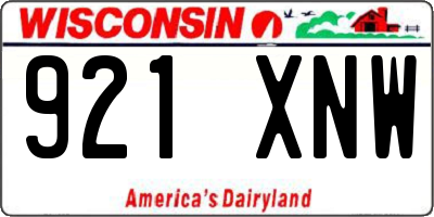 WI license plate 921XNW