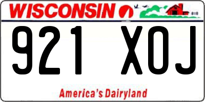 WI license plate 921XOJ